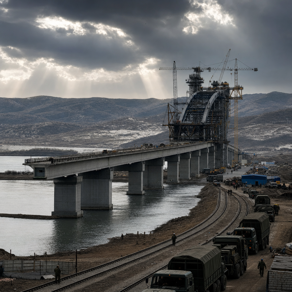 North Korea-Russia Bridge Nears Completion, Enhancing Supply Lines