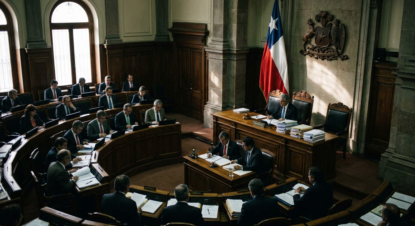 Chilean Senate chamber in Valparaíso during a tax-reform debate