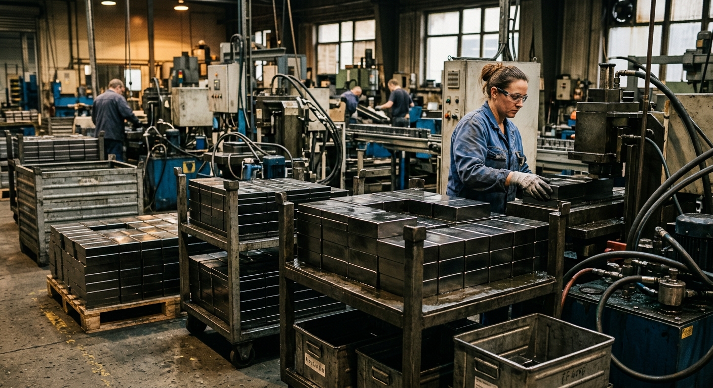 Sintered neodymium magnets in an industrial facility