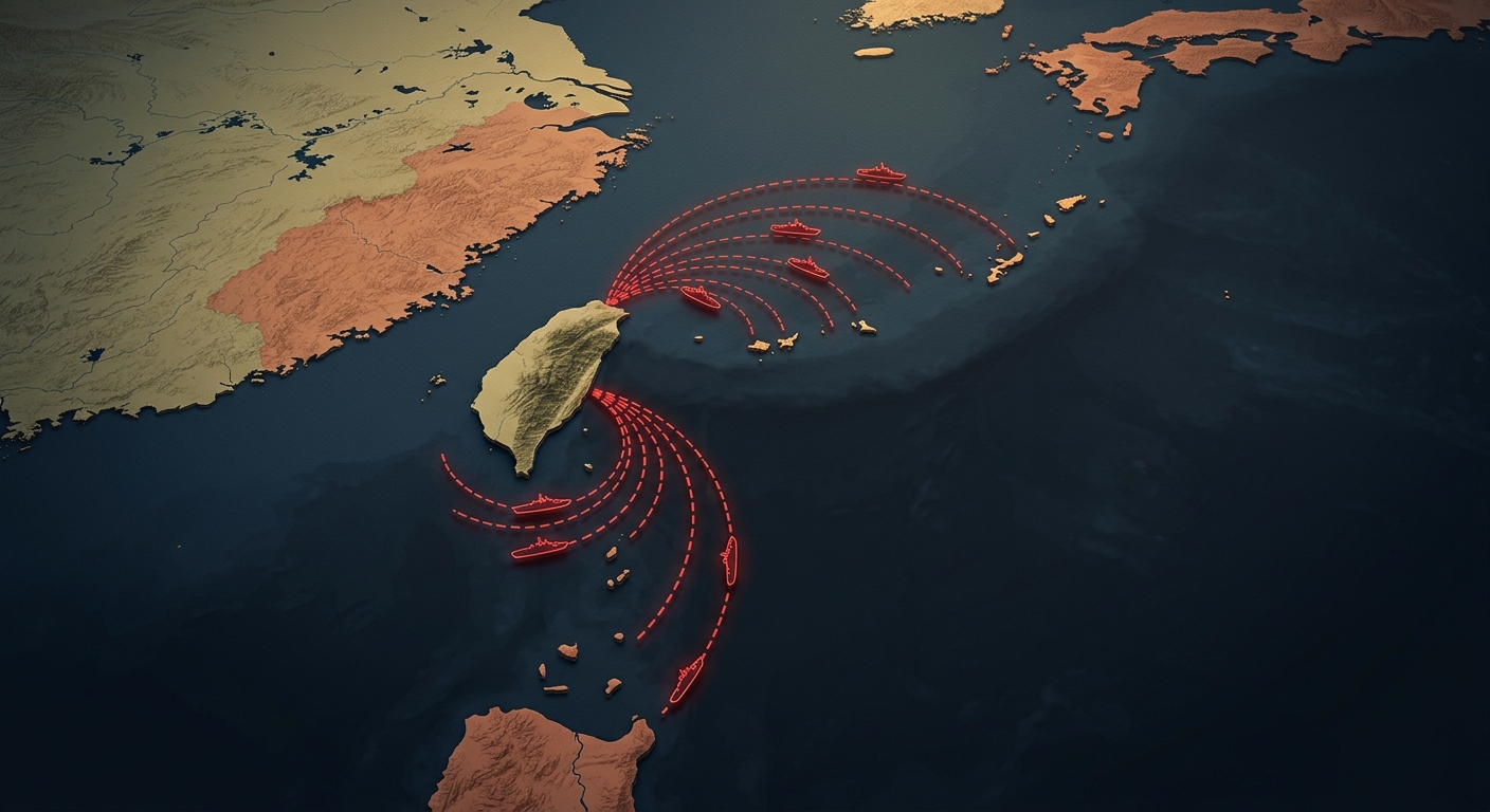 Editorial map: patrol arcs east of Taiwan reaching toward Yaeyama and Batanes