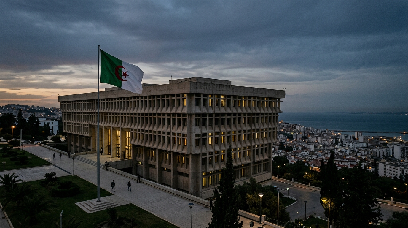 The Algerian Constitutional Court in Algiers at dusk