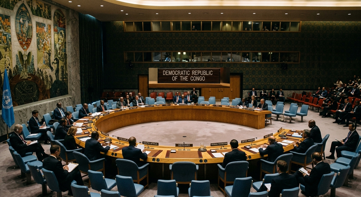 UN Security Council chamber, DRC presidency