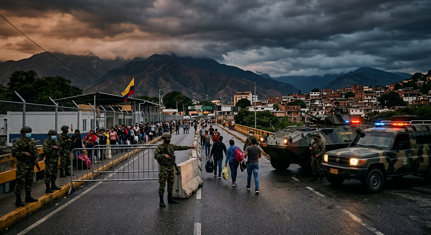 Colombian border with Venezuela in Norte de Santander with military presence