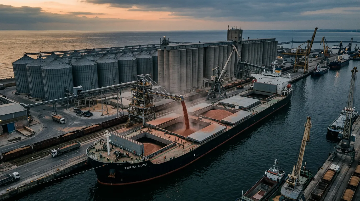 Grain terminal at a Black Sea port