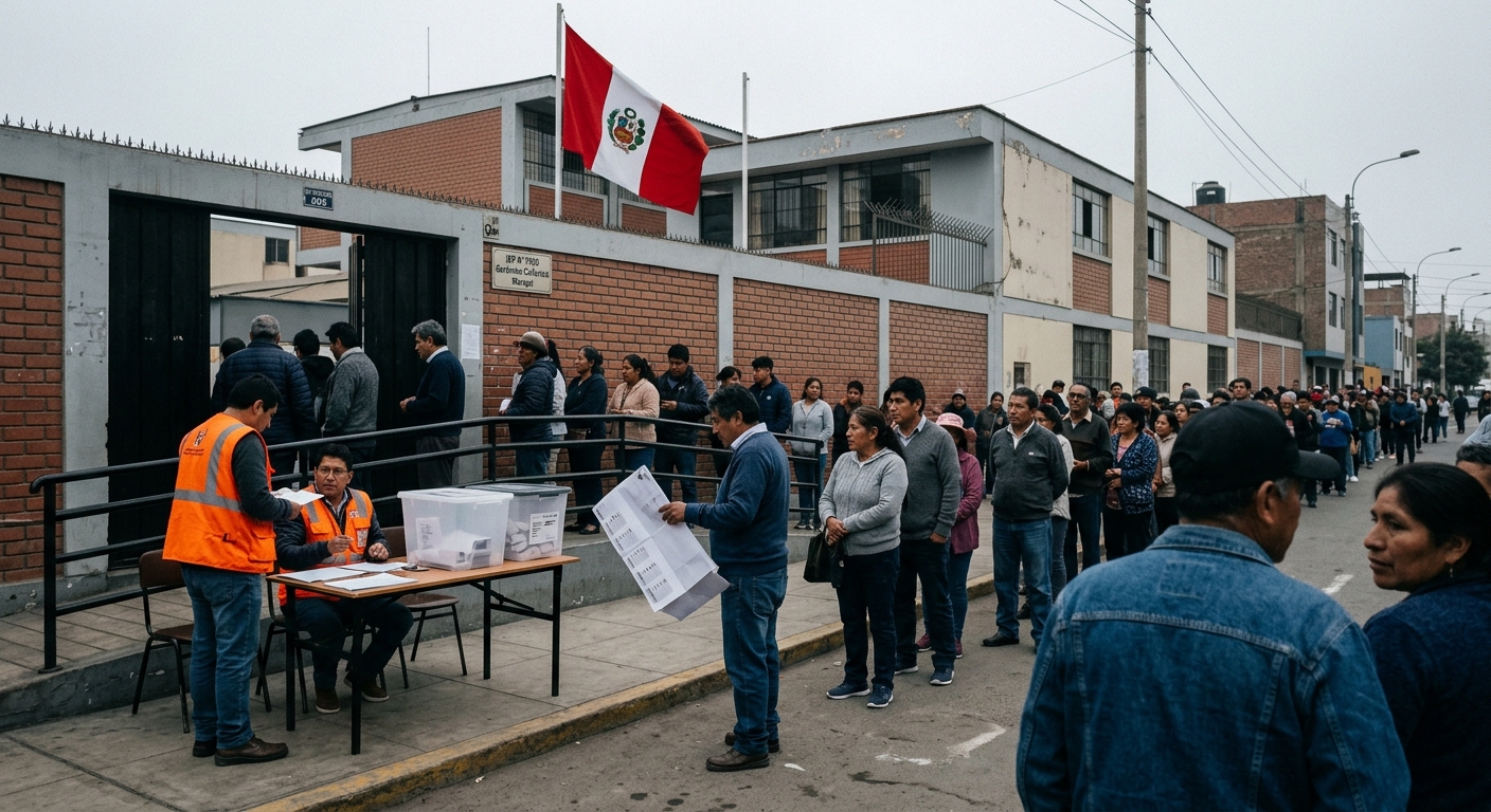 A polling station in Lima, Peru during the June 2026 presidential runoff.
