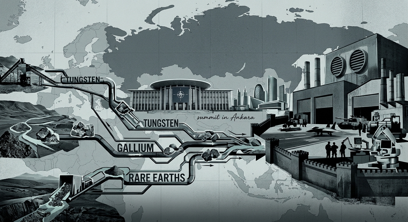 NATO summit and critical-minerals supply chain illustration